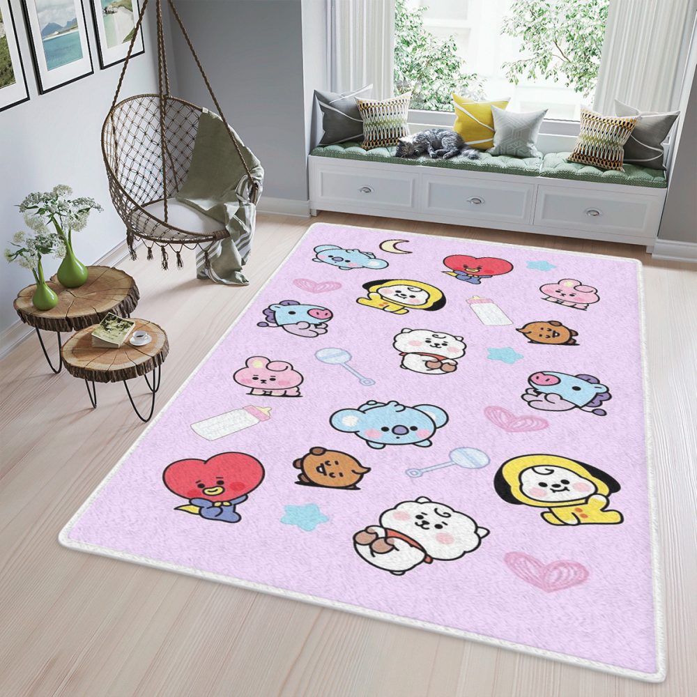 BTS BT21 Bangtan Army Fan Art Cartoon So Cute Christmas BTS Gift For Fan Teppich