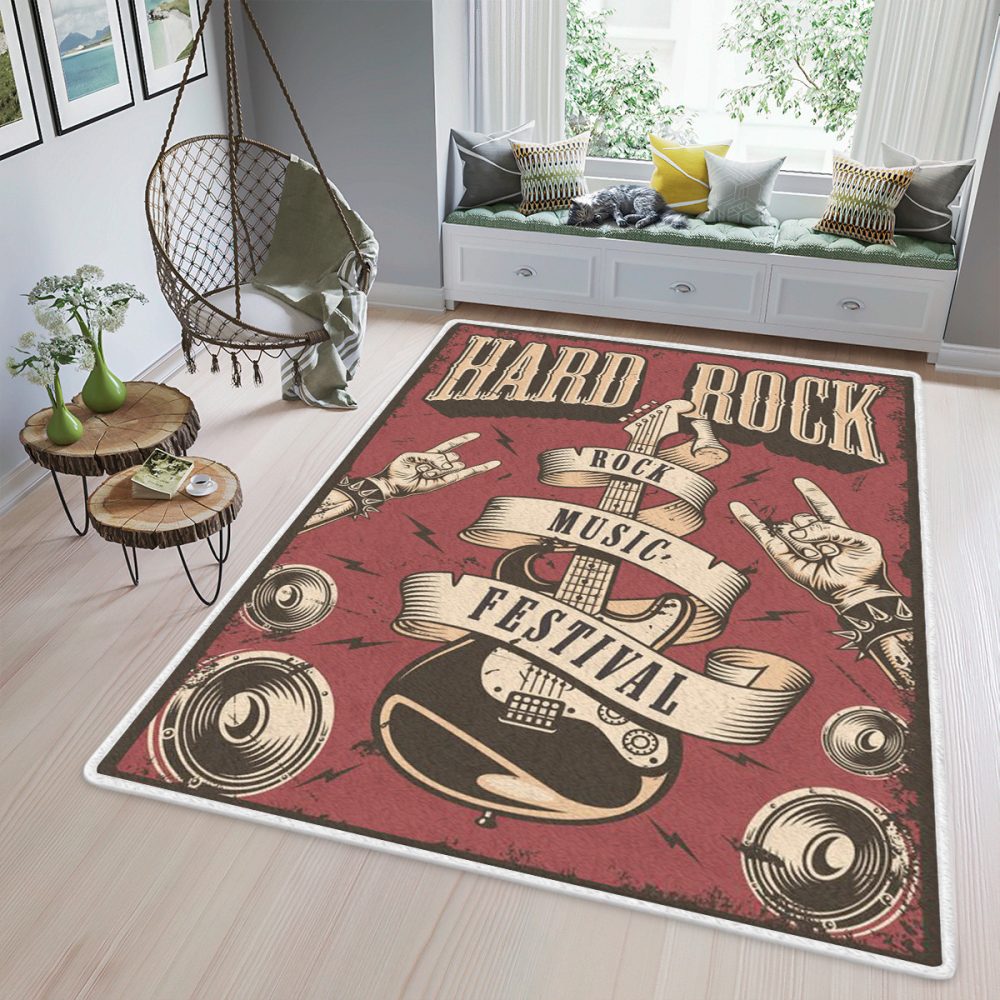 Hard Rock Rock Music Festival Christmas Gift For lover Teppich