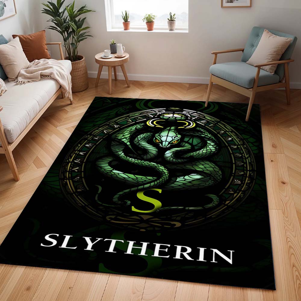 Haus Slytherin Harry Potter Grünes Logo 02 Teppich