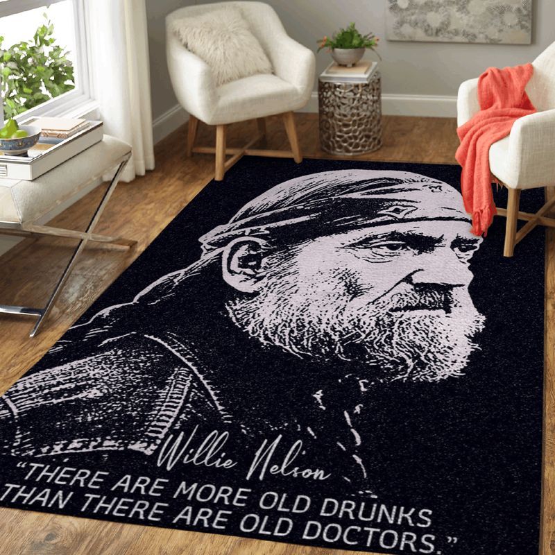 Willie Nelson American Quotes There Are More Old Drunks Art Teppich