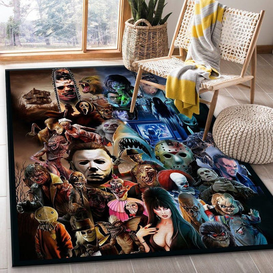 Freddy Krueger Jason Voorhees Michael Myers Leatherface Horror Art Teppich