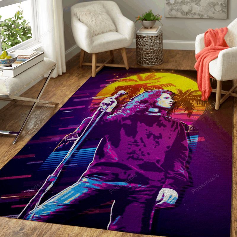 Jim Morrison Concert Artwork Music Synthwave 80s Art II Teppich