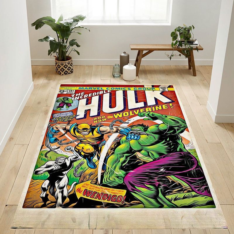 Hulk And Logan Wolverine Marvel Comics Wolverine Cover Teppich