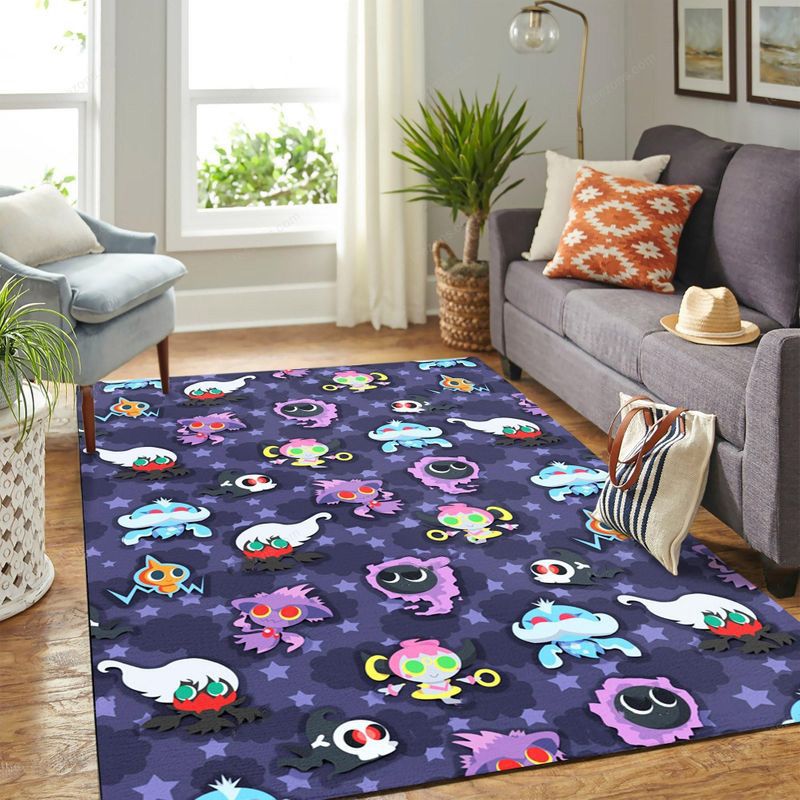 Pokemon Ghost Dark Pattern Carpet Floor Teppich