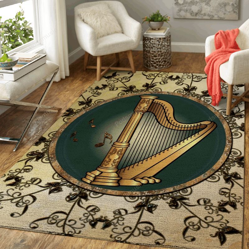 Wonderful Harp Music Art Teppich