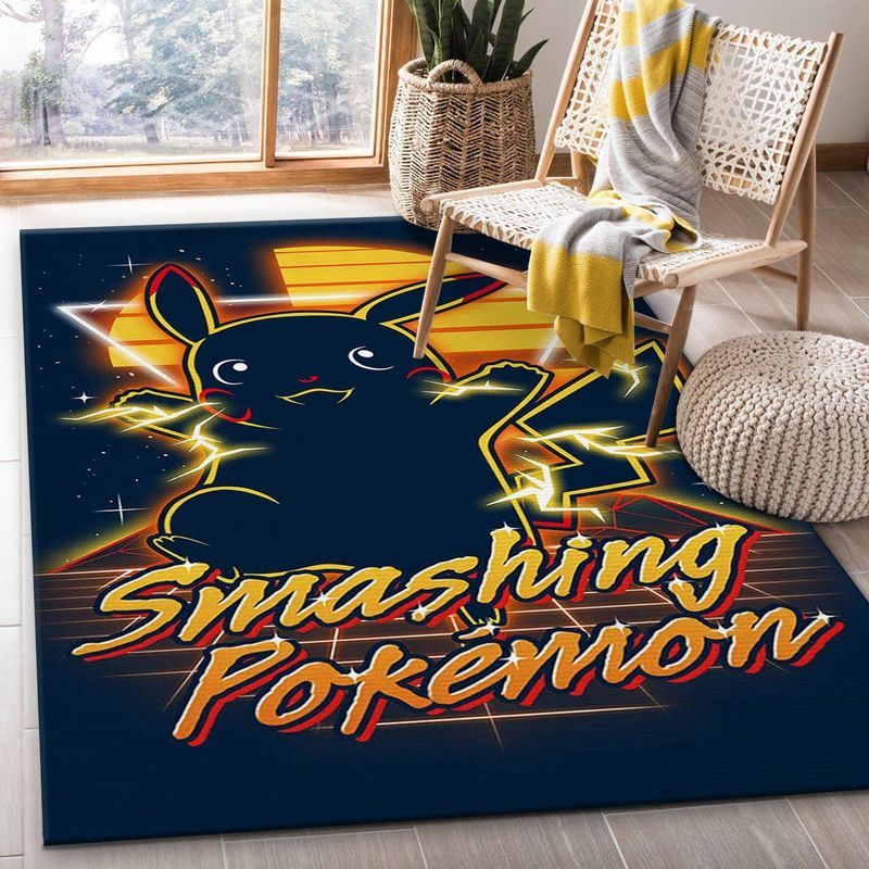 Pikachu Pokemon Retro Smashing Pocket Monster Teppich