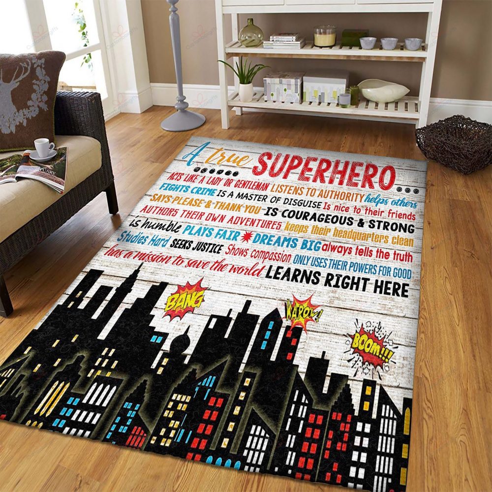 Teacher A True Super Hero Teppich