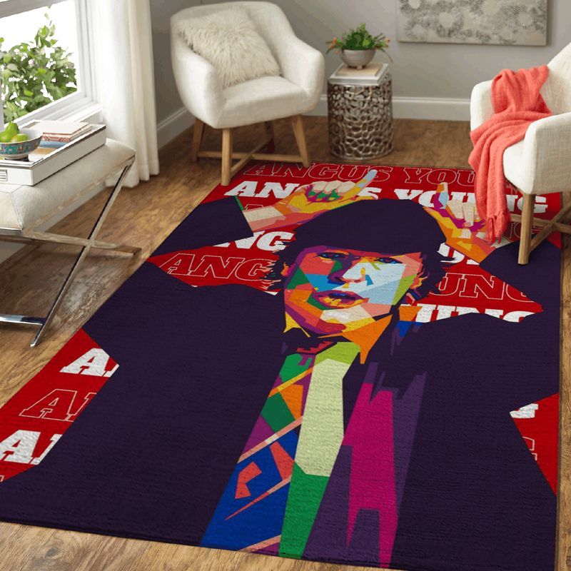 Angus Young The Band Ac Dc Pop Art Teppich
