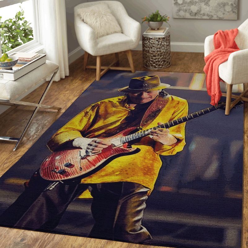 Carlos Santana On Stage Music Artist Art Teppich