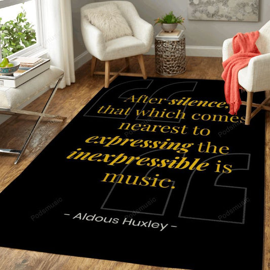 Aldous Huxley Music Silent Inspiring Quotes Teppich