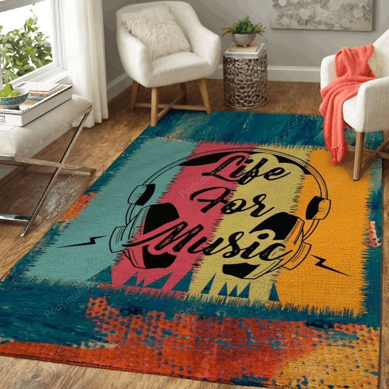 Life For Music Vintage Music Art Teppich