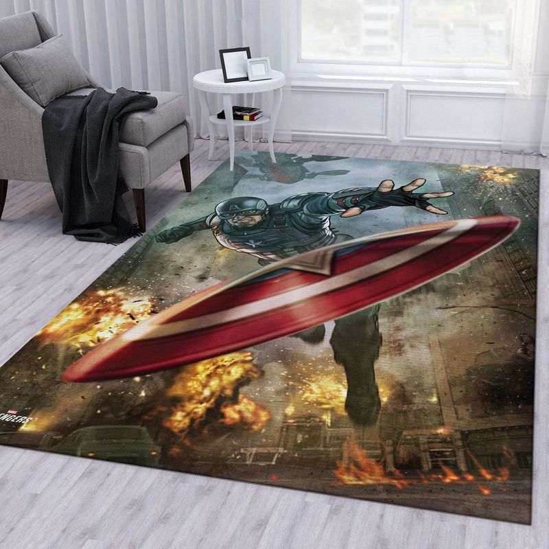 Marvel MCU Avengers Captain America Shield Throw Winter Soldier Movies Teppich