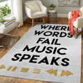 Music Speaks Typography Art Teppich