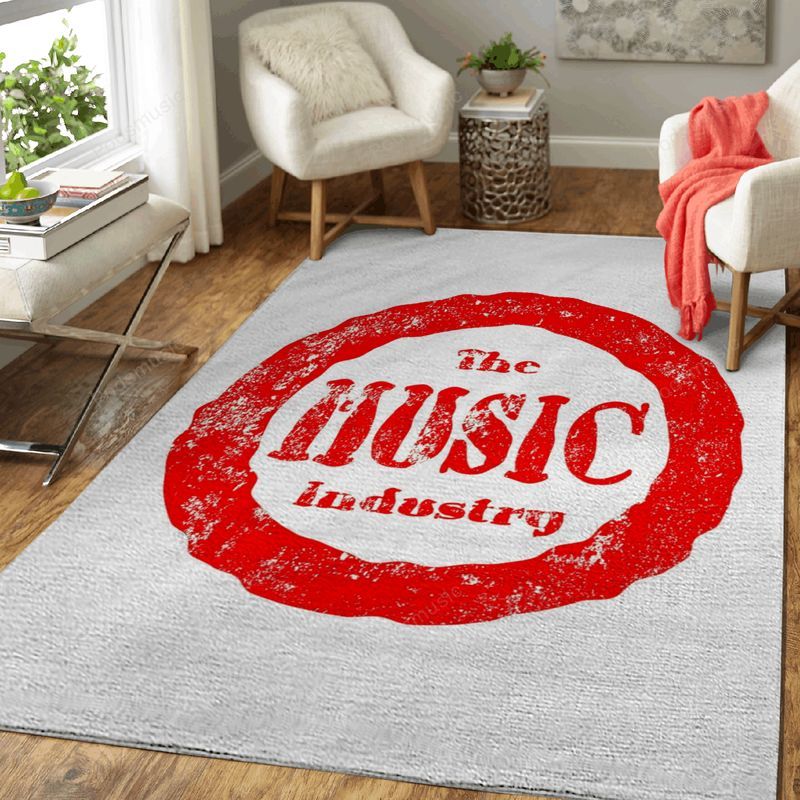 The Music Industry Red Ink Music Art Teppich