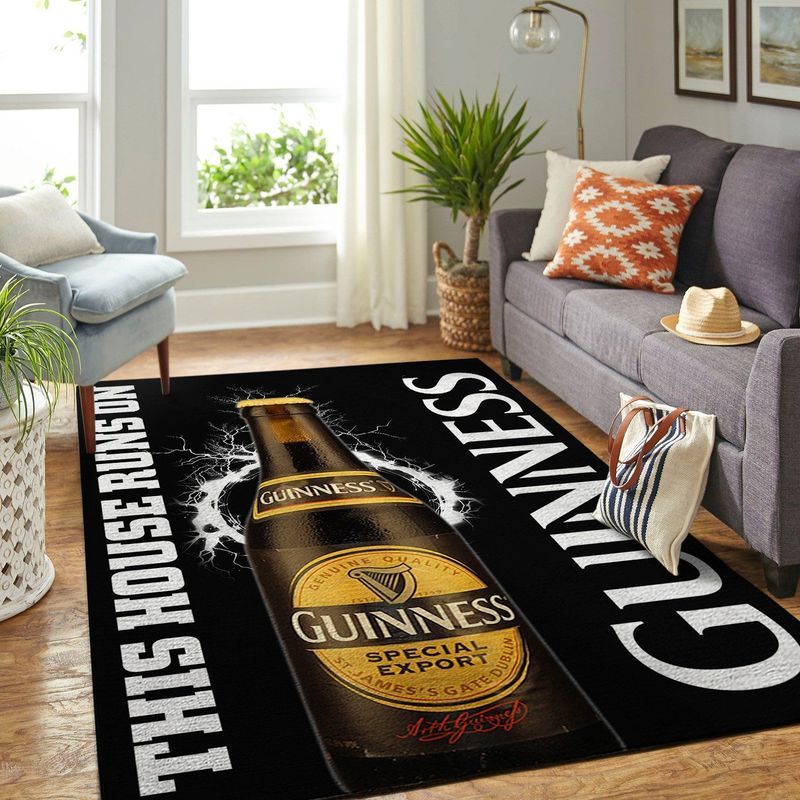 Guinness This House Runs On Nice Gift Home Decor Rectangle Teppich