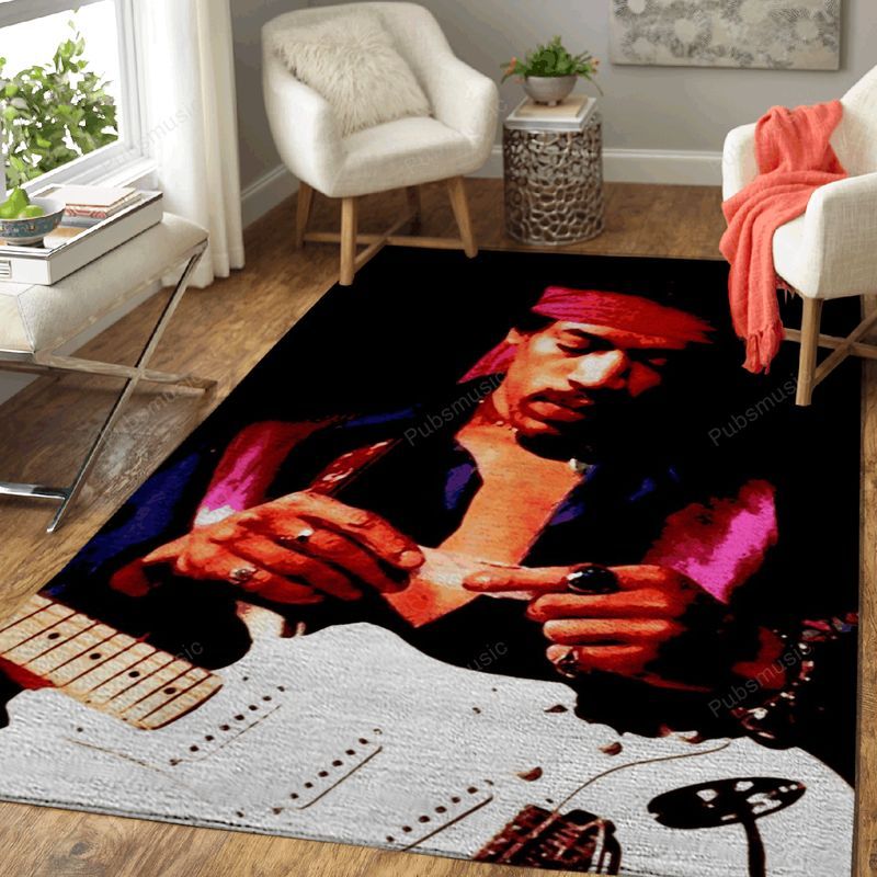 Jimi Hendrix Oldiest Music Legend Art Teppich