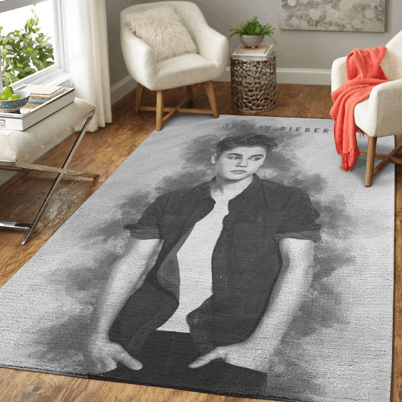 Justin Bieber Music Monochrome Art Teppich