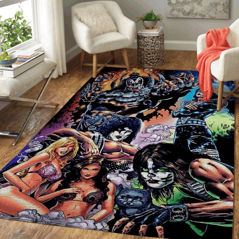 Kiss Band Music Popart Teppich