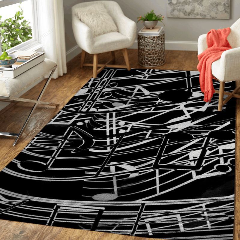 Music Note Sign Abstract Digital Art Teppich
