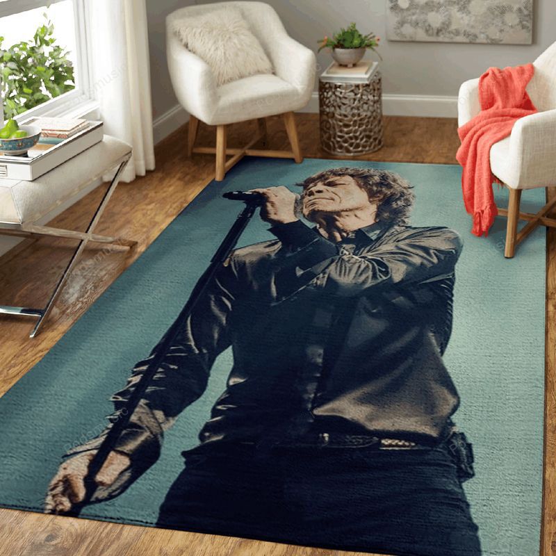 Mick Jagger Mic Music Artist Art Teppich