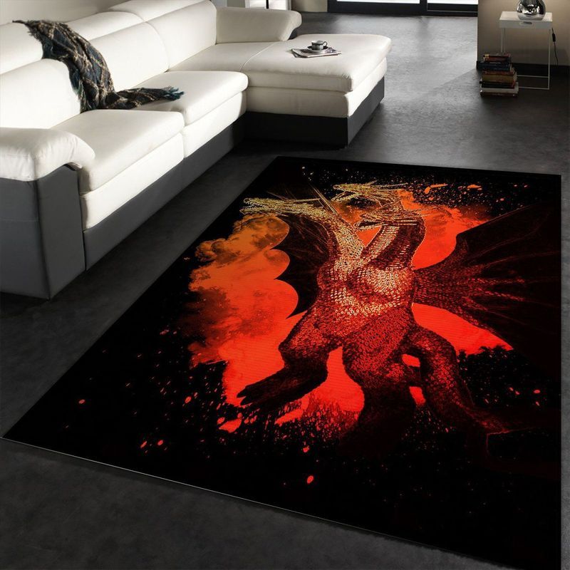 Three Headed Dragon King Ghidorah Anime Hero Teppich