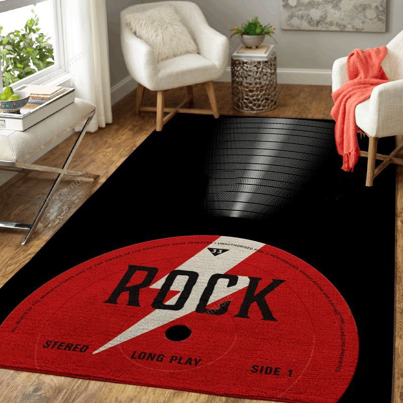 Rock Vinyl Music Art Teppich