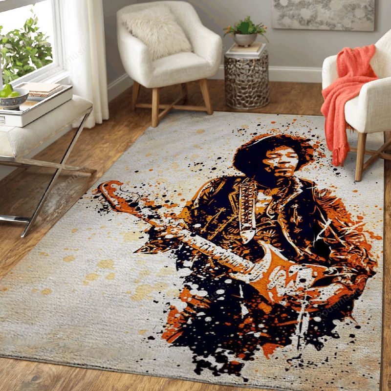 Jimmy Hendrix Music Painting Art Teppich