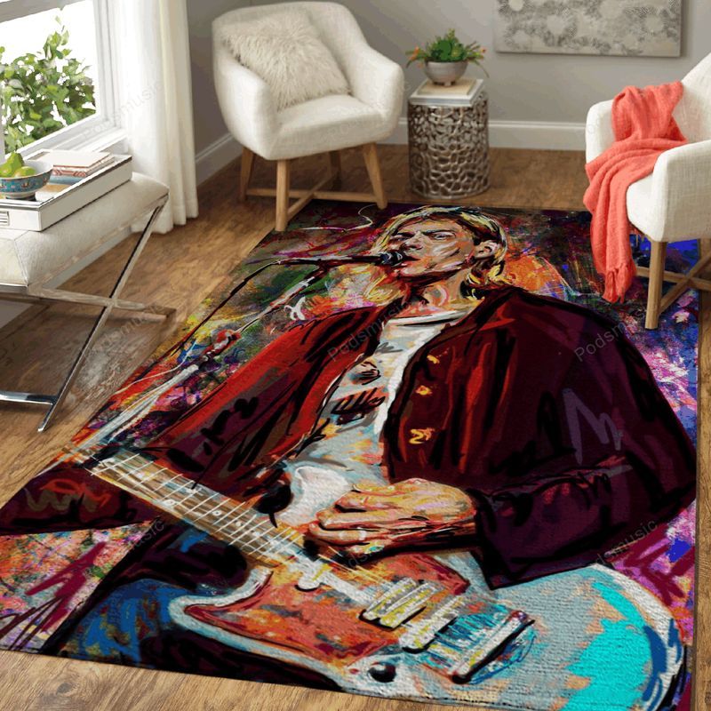 Kurt Cobain Nirvana Art Music Art Teppich