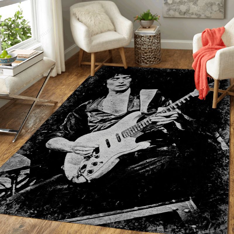 Ritchie Blackmore Music Monochrome Art Teppich