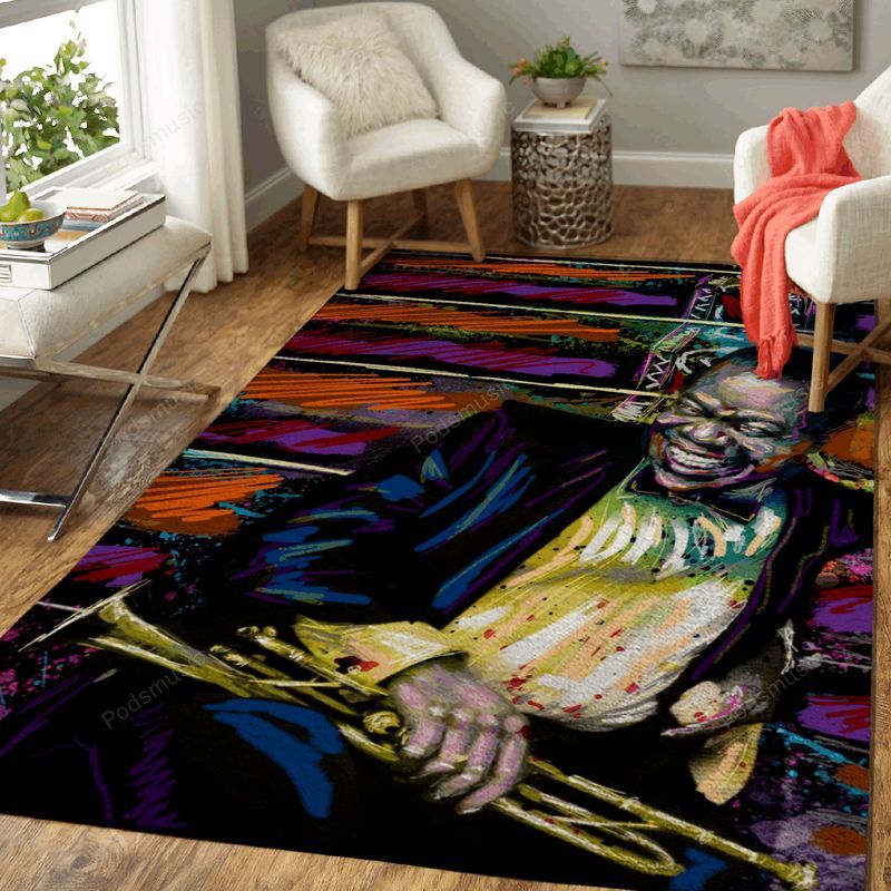Louis Armstrong Jazz Art Music Art Teppich