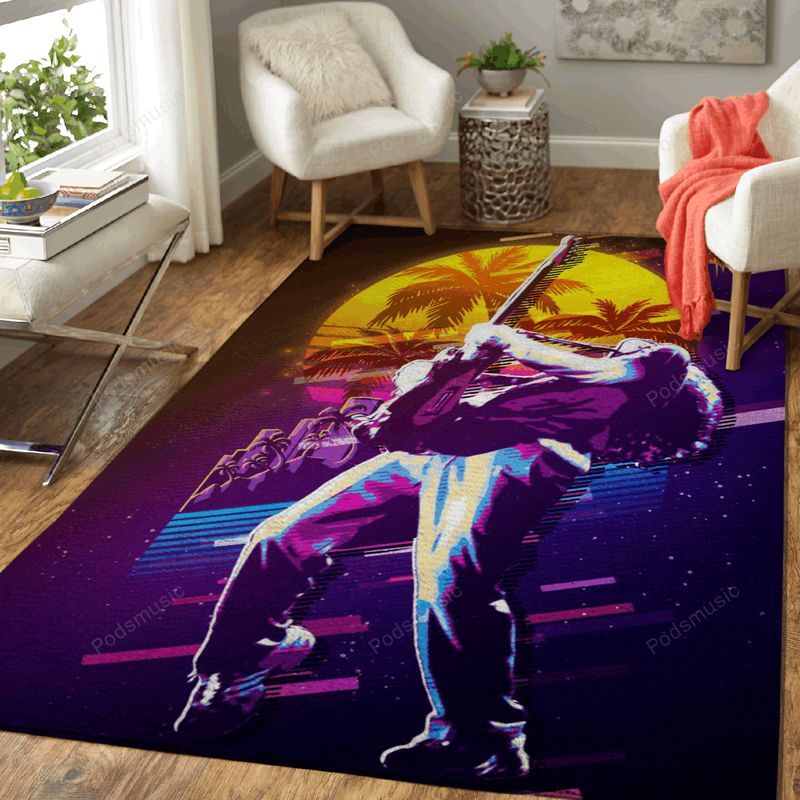 John Frusciante 80s Artwork Music Synthwave 80s Art Teppich