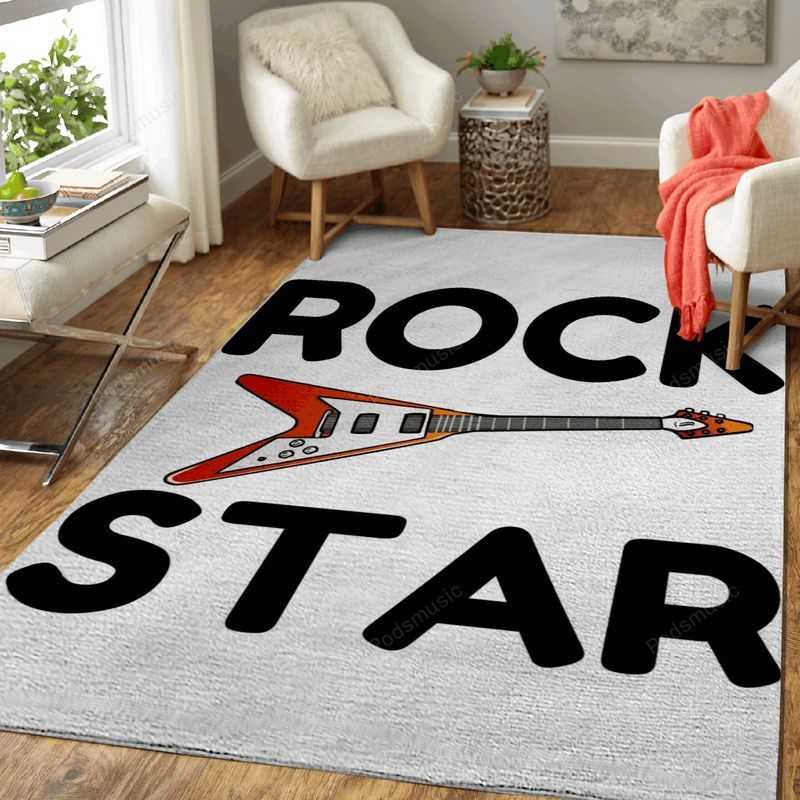 Rock Star Guitar Music Art Teppich