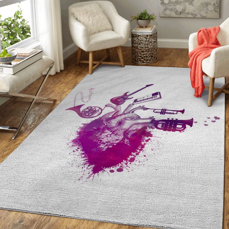 Music My Love Purple Music Art Teppich