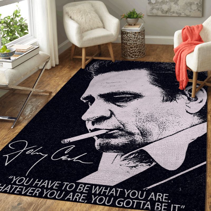 Johnny Cash Singer Quotes You Have To Be What You Are Art Teppich