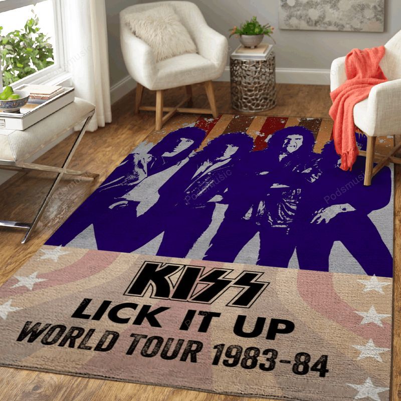 Kiss Lick It Up Tour Music Art Teppich