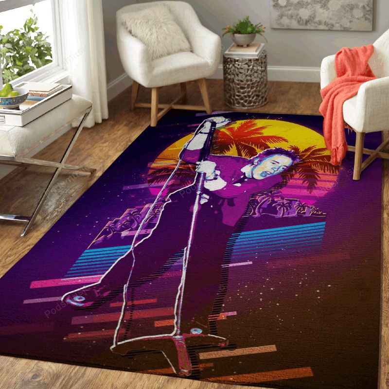 Johnny Rotten 80s Artwork Music Synthwave 80s Art Teppich