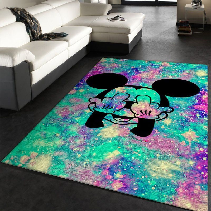 Grunge Mickey Middle Finger Mouse Galaxy Teppich