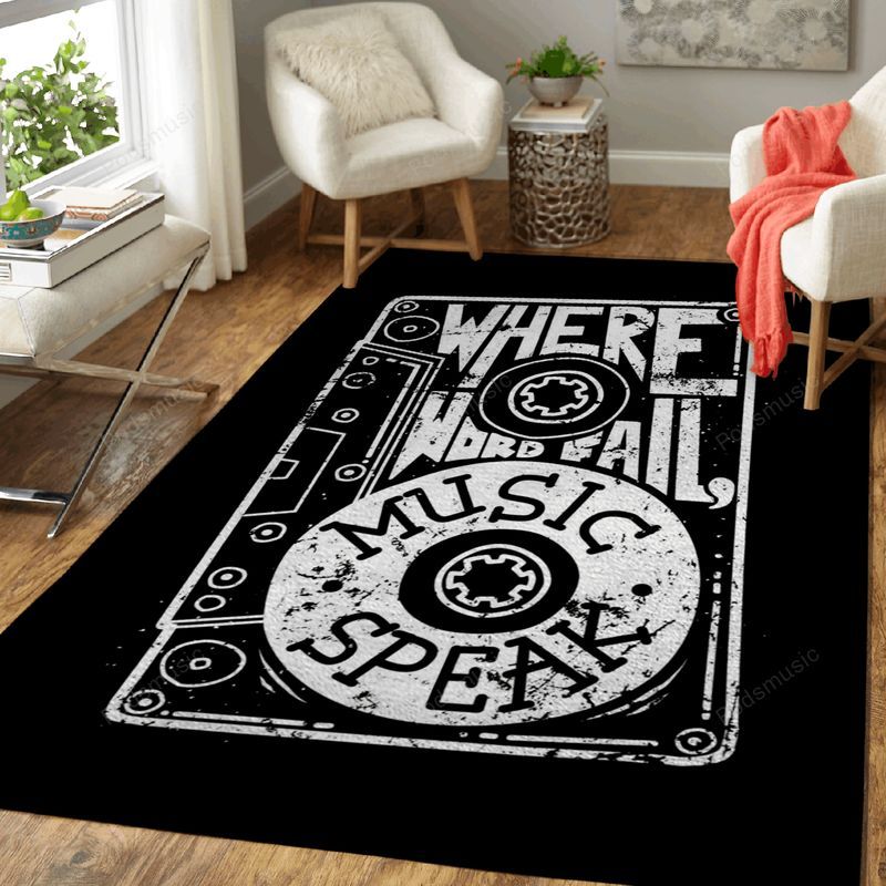 Music Speak Typography Typography Art Teppich