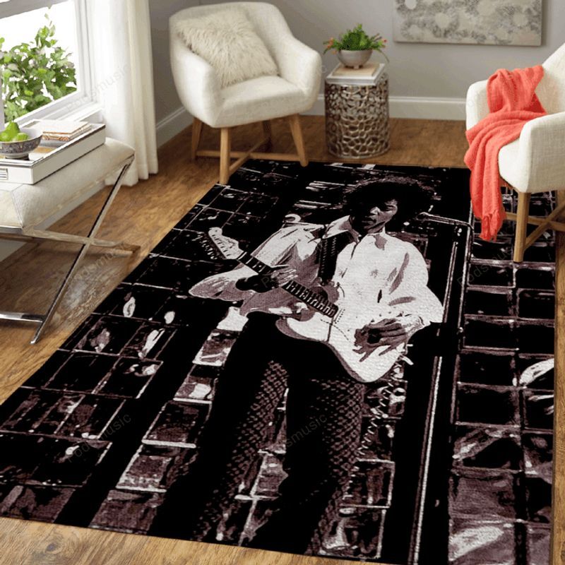 Jimi Hendrix Legend Rock Band Music On Stage Teppich