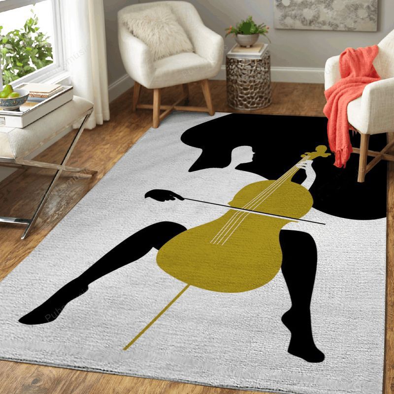 Music Woman Illustration Art Teppich