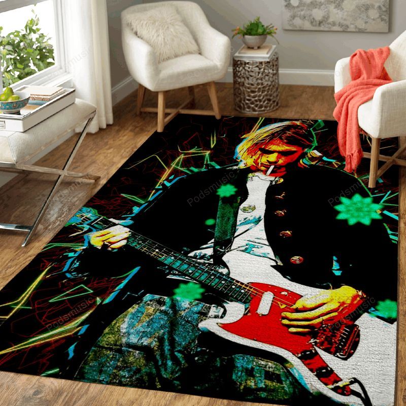Kurt Cobain Abstract Compilation Music Art Teppich