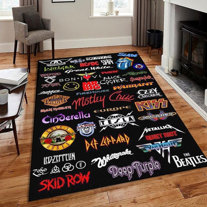 The Greatest Rock Band Logos of All Time Teppich