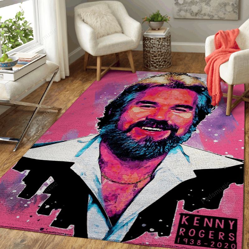 Kenny Rogers Illustration Music Parade Art Teppich