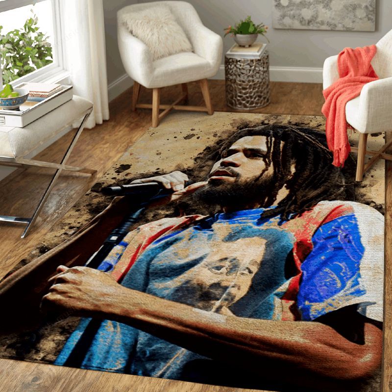 J Cole American Rapper Rapper Art Teppich
