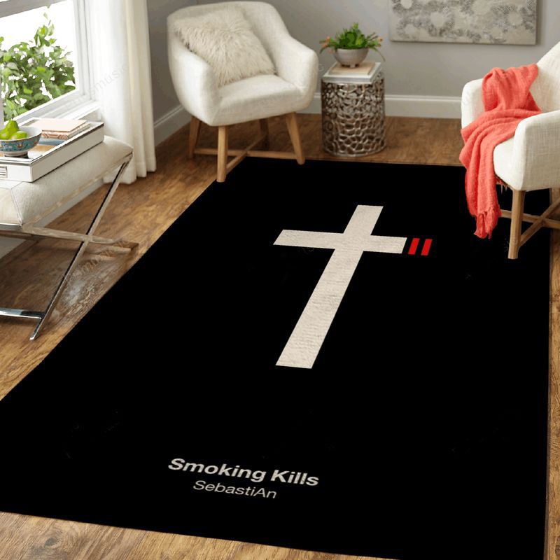 Smoking Kills Music Art Teppich