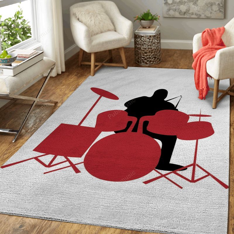 Man On Drums Music Passion Art Teppich