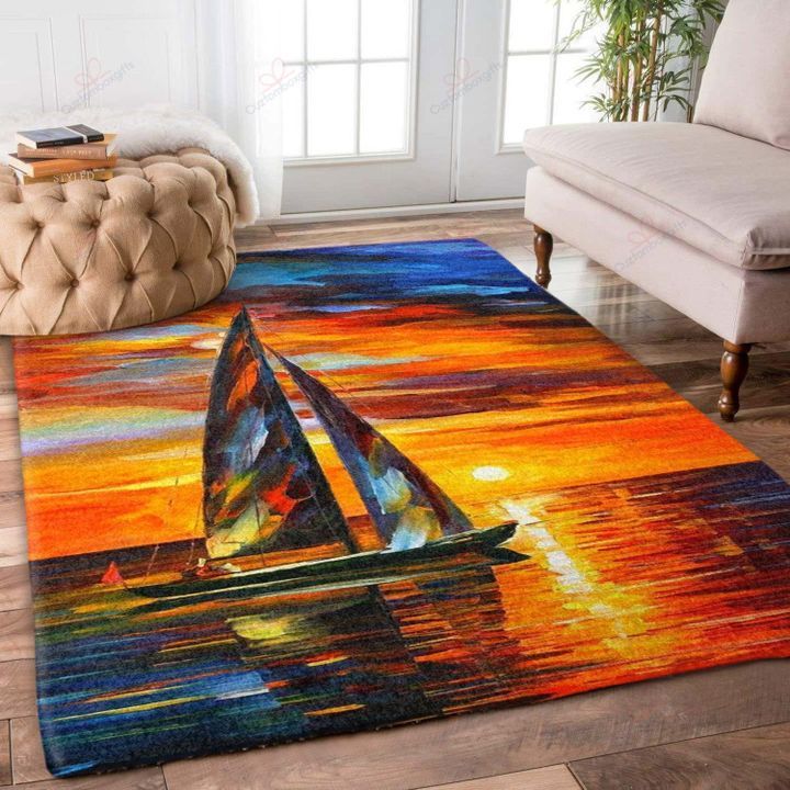 Boat and Sunset Teppich
