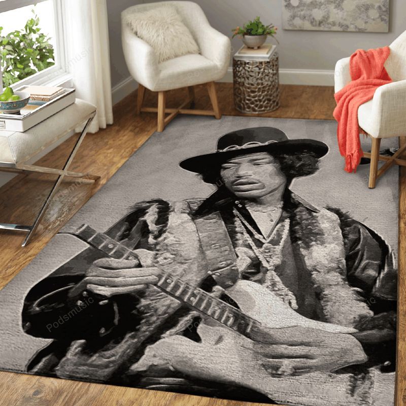 Jimi Music Guitarist Jimi Hendrix Art Teppich