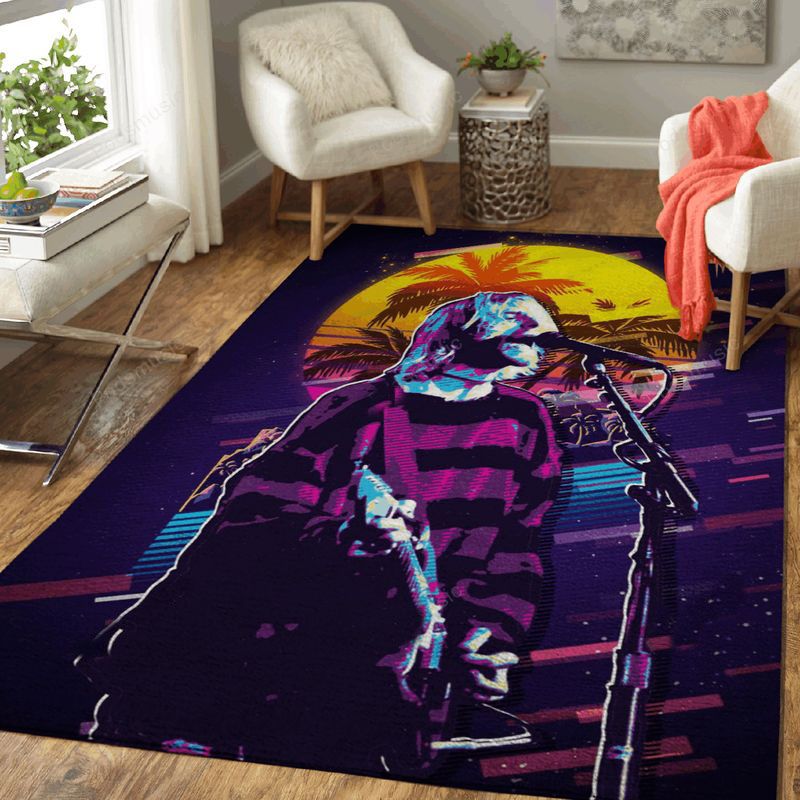 Kurt Cobain Artwork Music Synthwave 80s Art Teppich