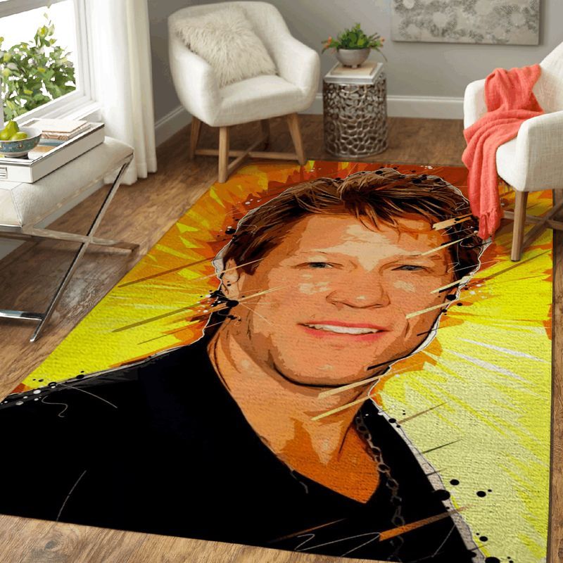 Jon Bon Jovi Bon Jovi American Rock Band Members Pop Art II Teppich